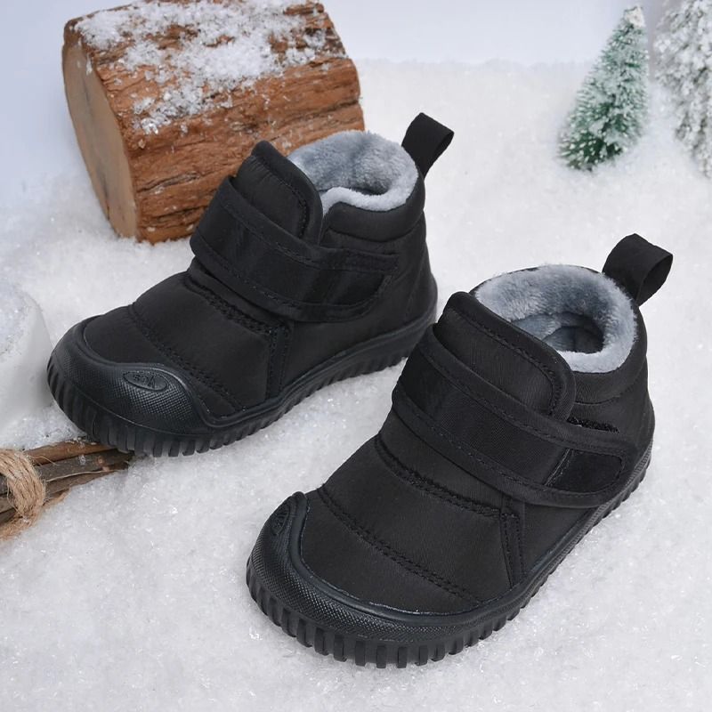 Kids Waterproof Anti Slip Plush Winter Snow Short Boots 8t black