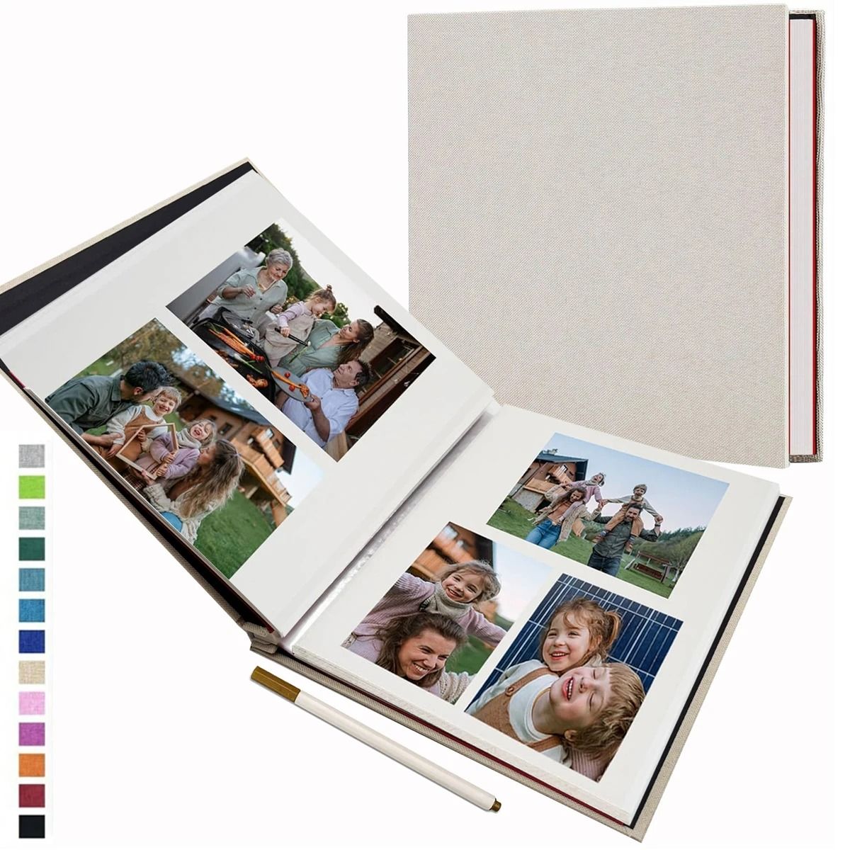 Linen Photo Album Self Adhesive Scrapbook Album For Pictures beige A