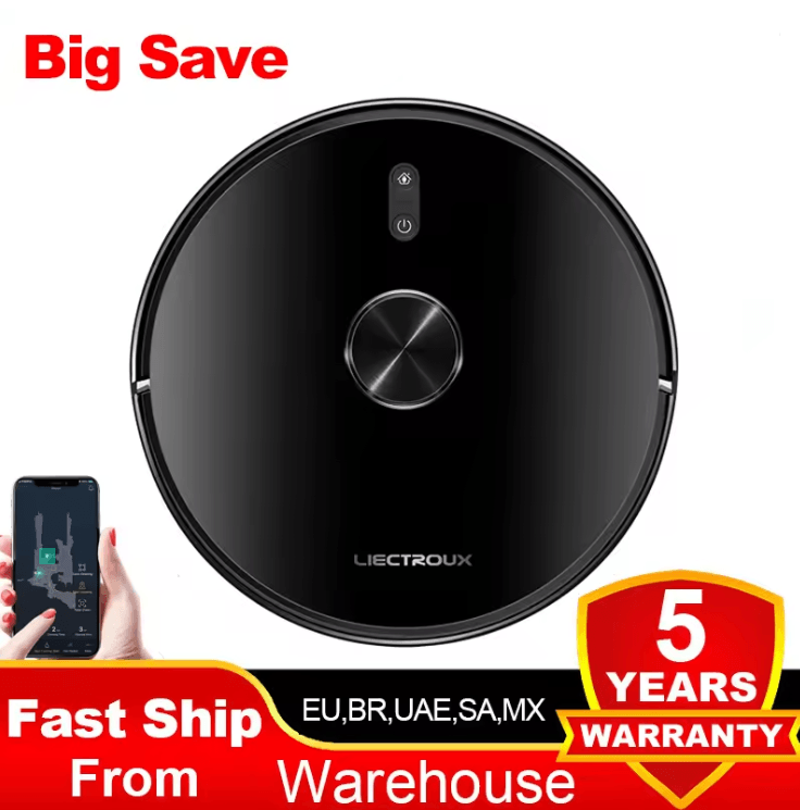 Liectroux X6 Robot Vacuum Cleaner With Lidar Navigation And Carpet Boost Liectroux X6 Robot Vacuum Cleaner With Lidar Navigation And Carpet Boost
