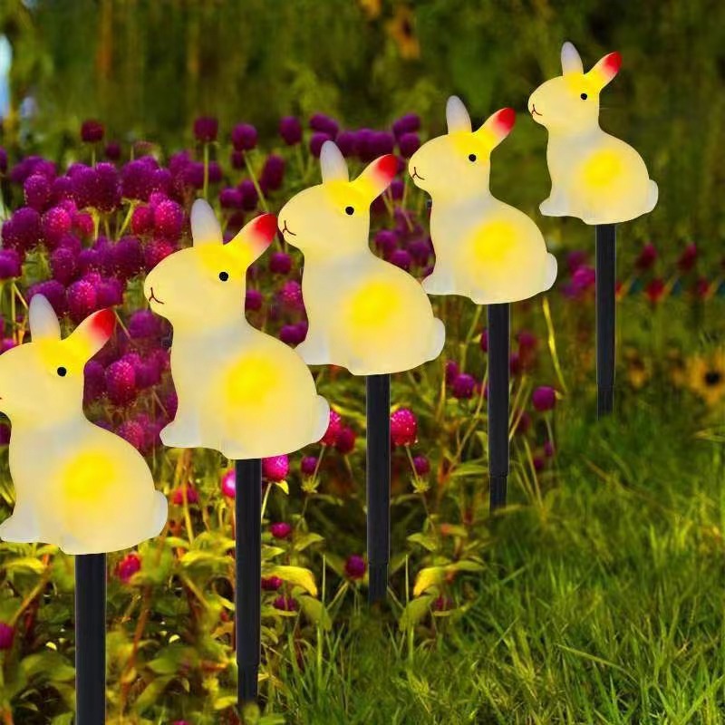 Solar Rabbit Easter Bunny Lights Outdoor, LED Garden Decor Pathway Lighting, Lawn Ground Plug Set Solar Rabbit Easter Bunny Lights Outdoor, LED Garden Decor Pathway Lighting, Lawn Ground Plug Set