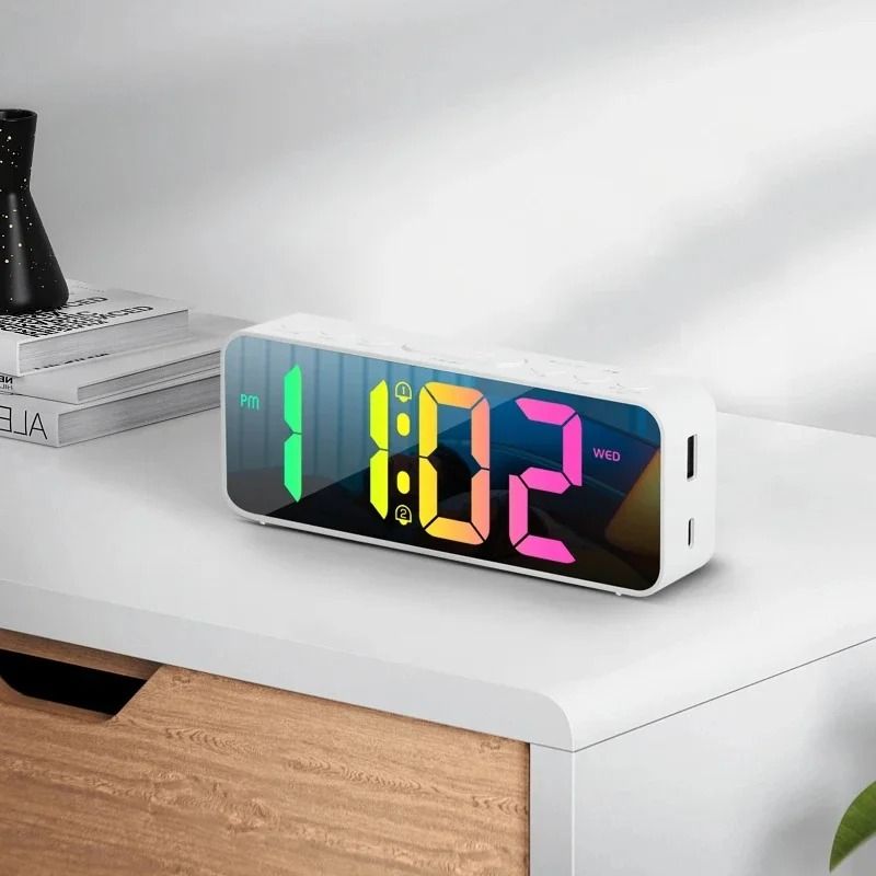 RGB Digital Alarm Clock With LED Display And Dual Alarm Function RGB Digital Alarm Clock With LED Display And Dual Alarm Function