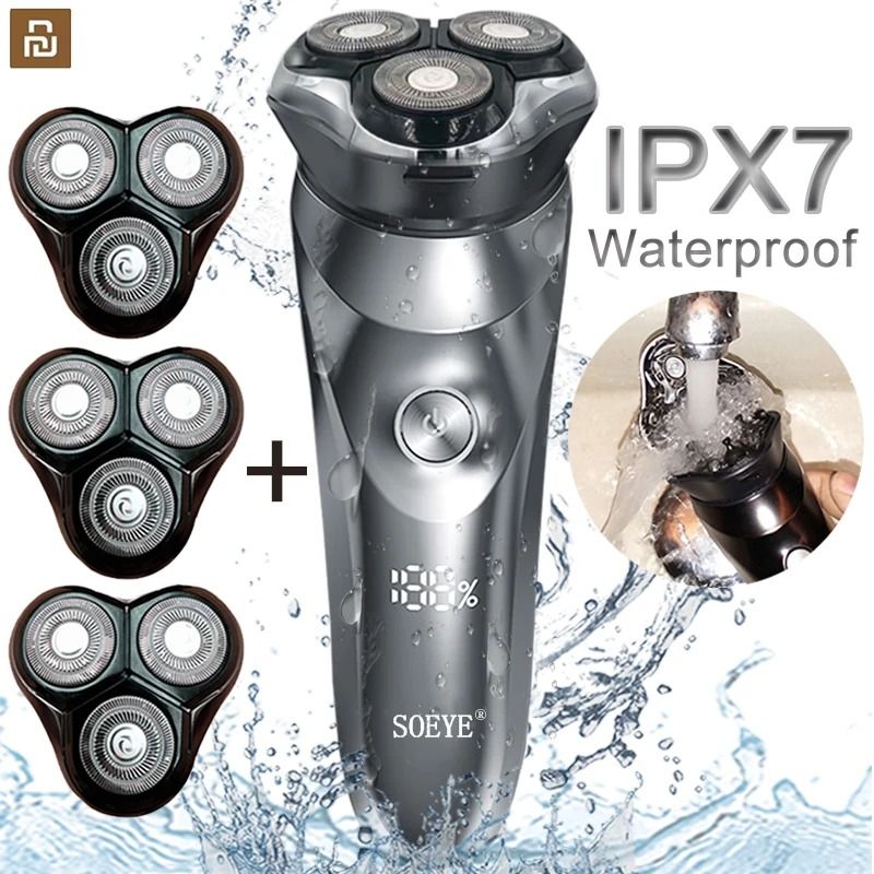 Electric Shaver For Men Waterproof Smart Beard Razor shaver Silver
