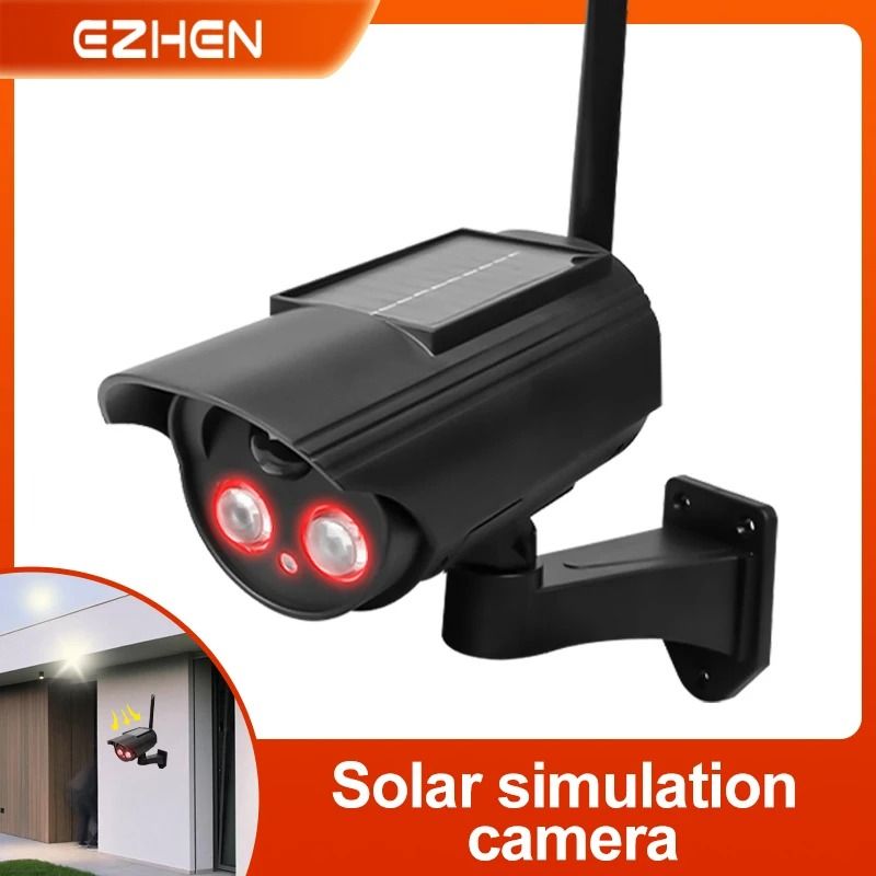 Outdoor Solar Simulation Security Camera With Flashing LED Light Outdoor Solar Simulation Security Camera With Flashing LED Light