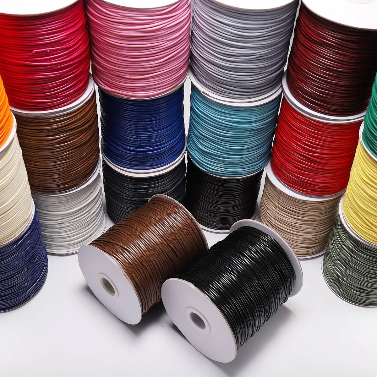 Korean Waxed Cotton Cord For Jewelry Making DIY Bracelet Necklace Rope String 2.0 Mm (10 M) brown