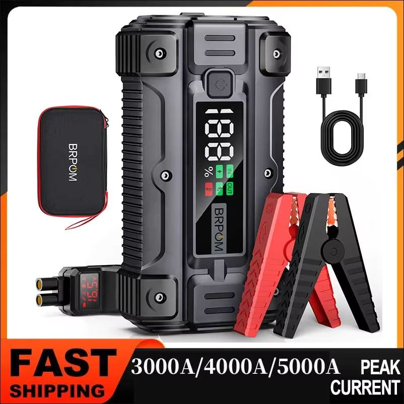 High Power Car Jump Starter 3000A 4000A 5000A Portable Battery Booster & Emergency Power Bank For 12V Gasoline And Die 5000a Starter