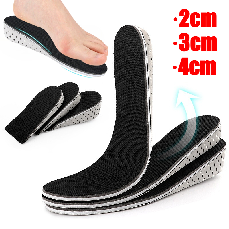 Height Increase Insoles Hard Breathable Memory Foam Heel Lifting Inserts Shoe Lifts Shoe Pads Elevator Insoles half Pad h 2 Cm