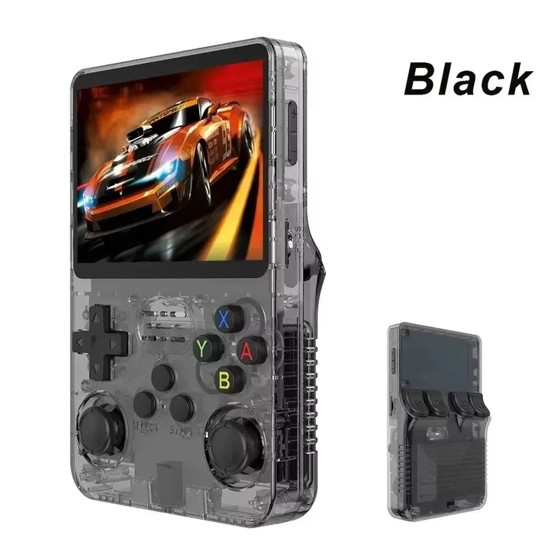 R36S Retro Handheld Video Game Console Linux System, R35s Plus Portable Pocket Video Player, 3.5 Inch IPS Screen red 64g