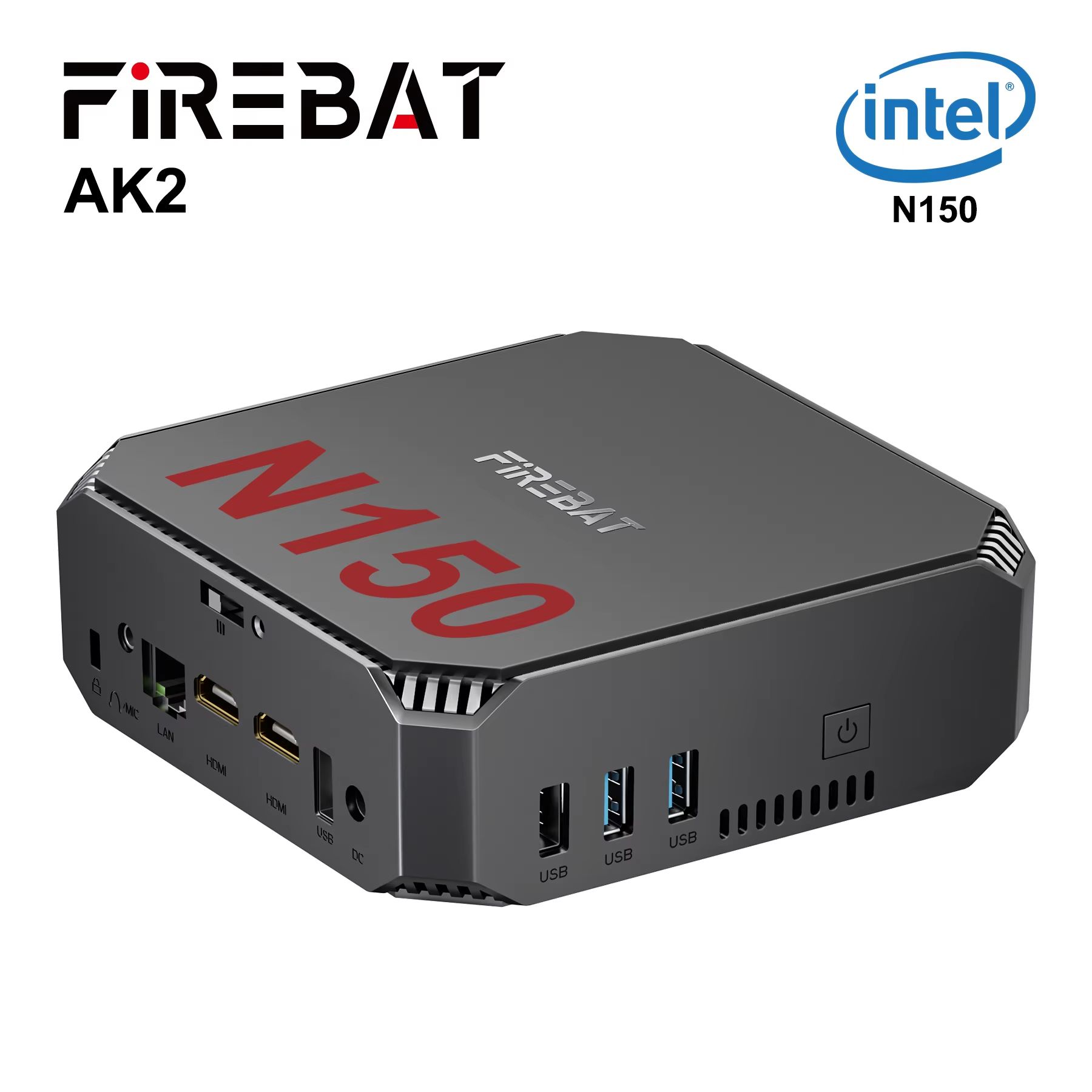 FIREBAT AK2 PLUS Mini PC Intel N150, 16GB RAM, 512GB SSD, Dual Band WiFi 5 & BT4.2 Compact Desktop Gaming Computer n150 8g 256g Eu eu
