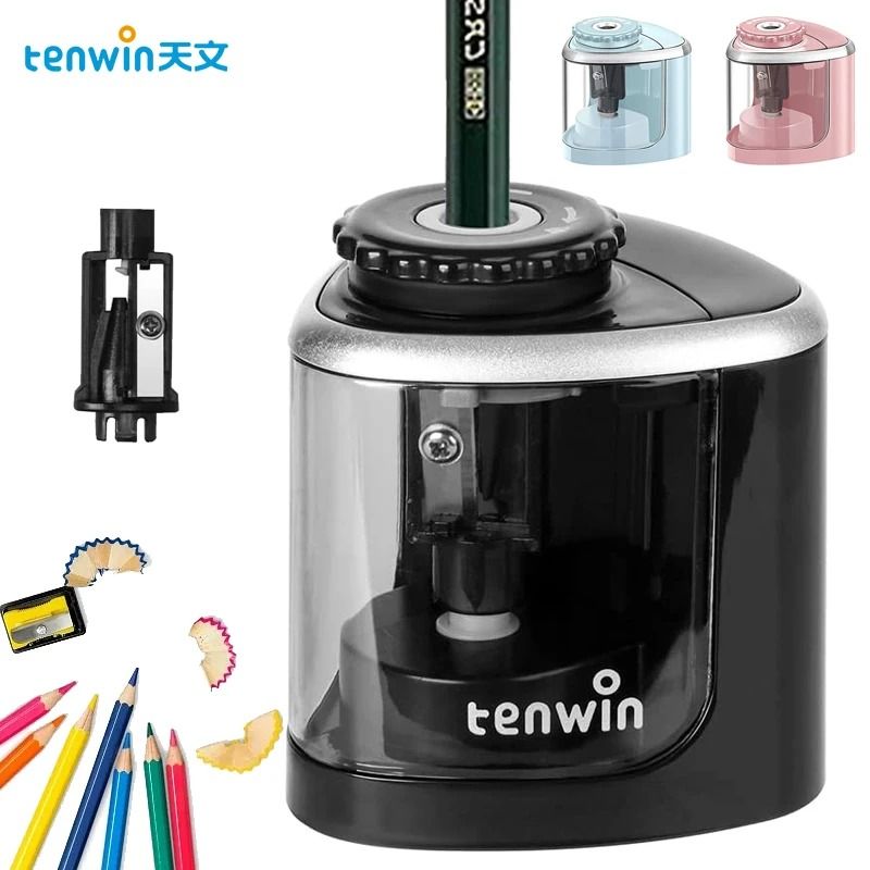 Electric Pencil Sharpener With Safety Blade For Students And Artists pink