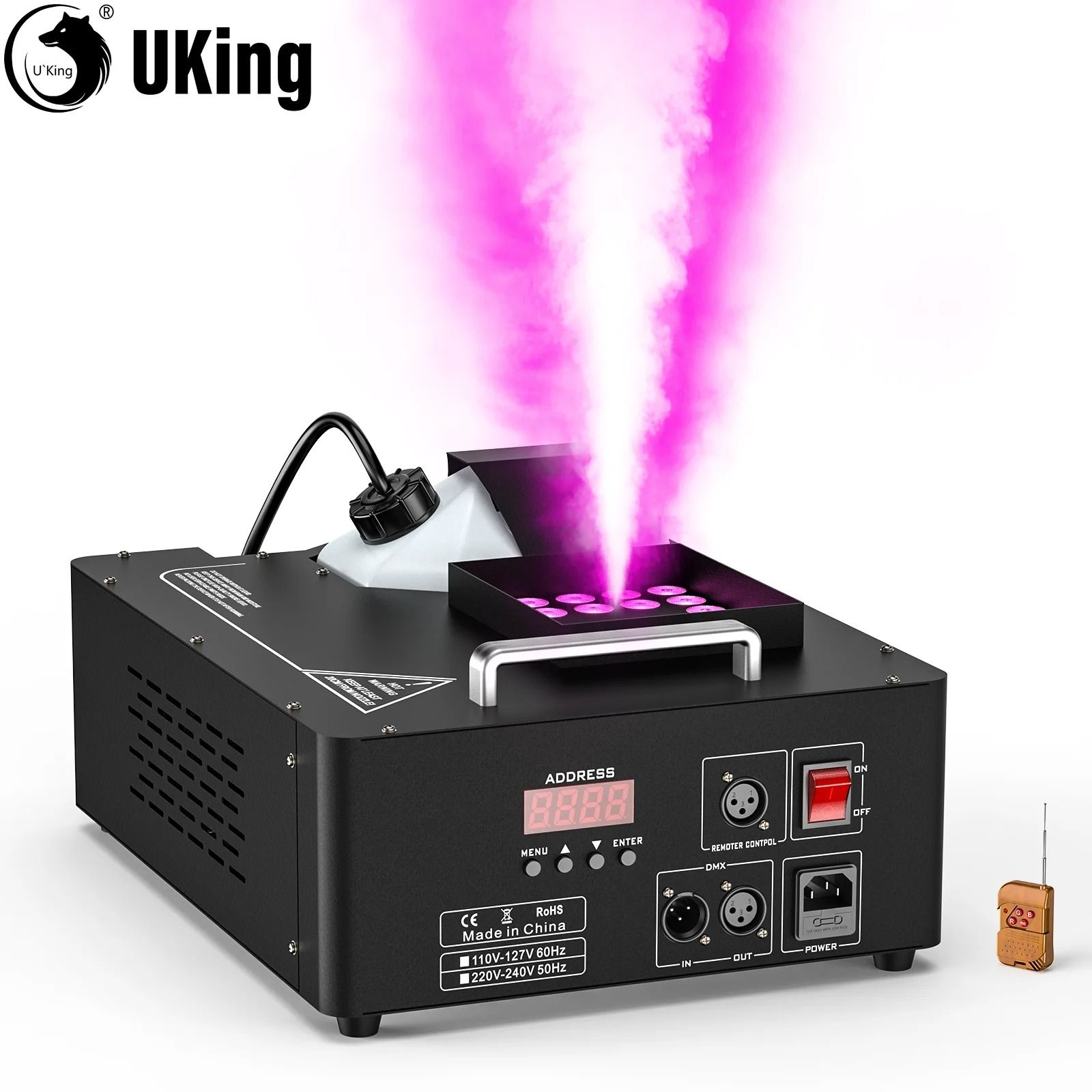 UKing 1500W RGB 3 In 1 Fog And Bubble Machine With 24 LED Lights au
