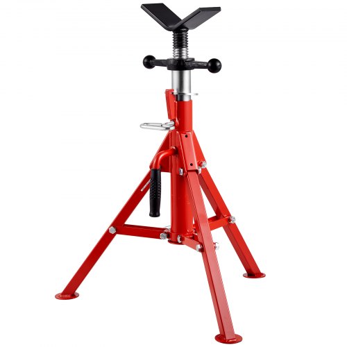 Adjustable V Head Pipe Jack Stand, Heavy Duty High Lb Pipe Stand, Folding Carbon Steel Portable Tripod Design Adjustable V Head Pipe Jack Stand, Heavy Duty High Lb Pipe Stand, Folding Carbon Steel Portable Tripod Design