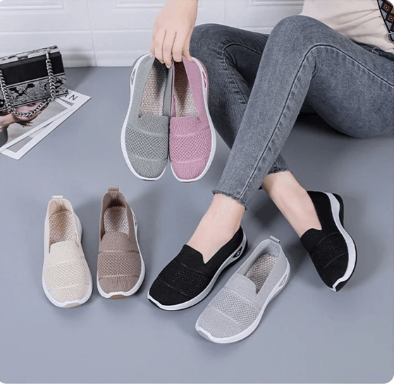 Breathable Wedge Heel Loafers For Women Slip On Knitted Walking Shoes us 7 khaki