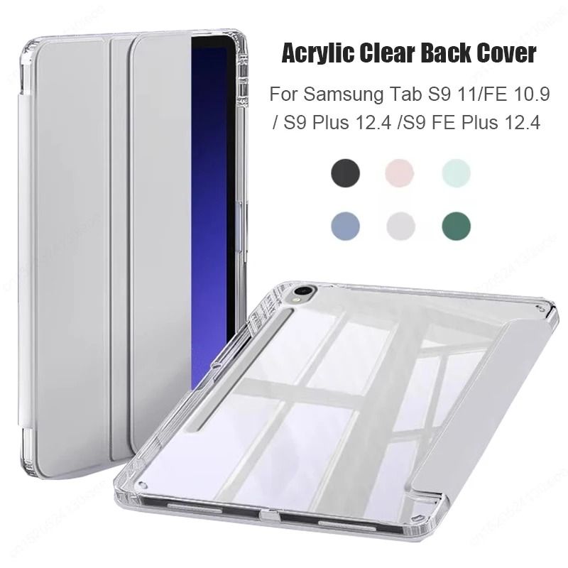 Tablet Case Magnetic Smart Cover With Pencil Holder For Samsung Tab a9 Plus 11 Inch gray Blue