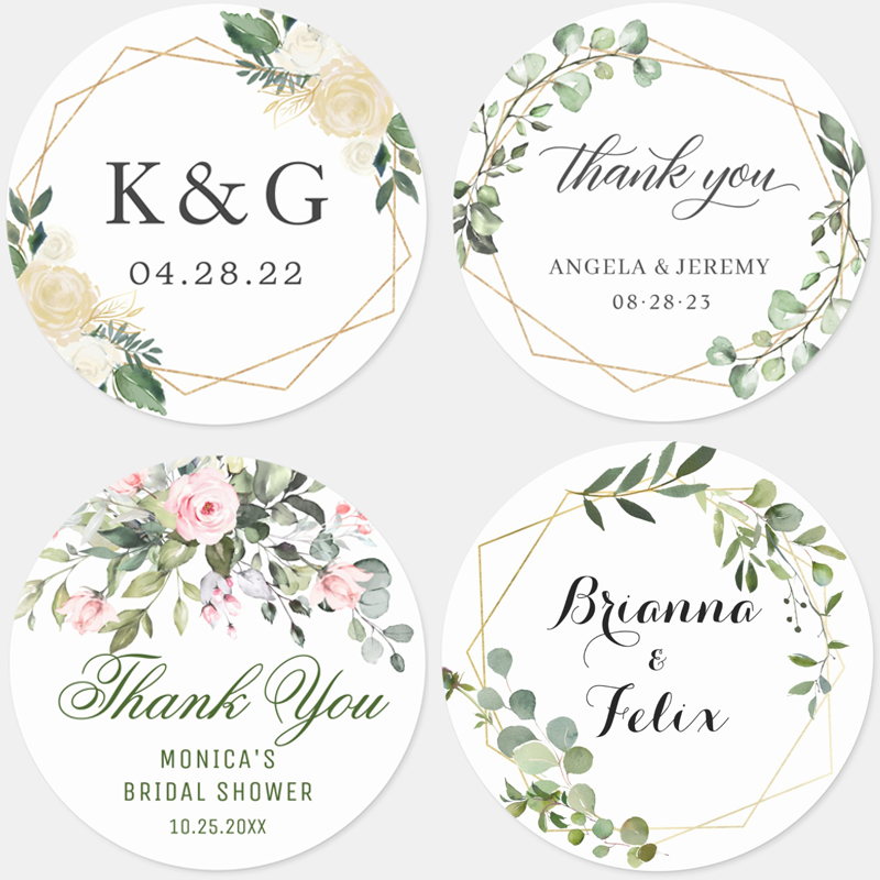 Custom Company Name Stickers, Personalized Round Label Sticker, Name And Date Sticker With Thank You Design For Gifts 18 4cm 60pcs