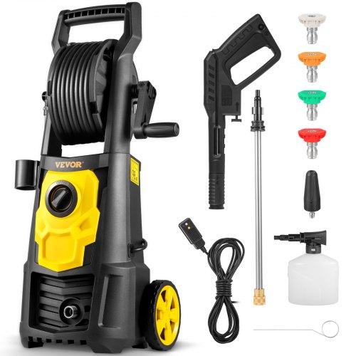 Electric Pressure Washer PSI, Max GPM Power Washer With Hose Reel, Quick Connect Nozzles & Foam Cannon Electric Pressure Washer PSI, Max GPM Power Washer With Hose Reel, Quick Connect Nozzles & Foam Cannon