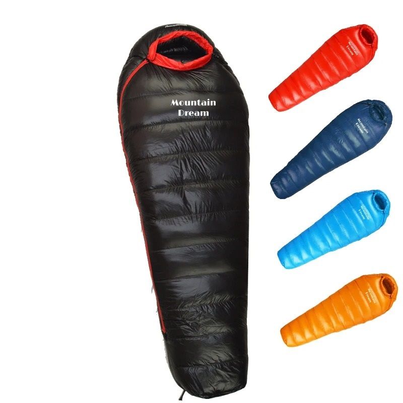 Winter Goose Down Mummy Sleeping Bag For Camping And Outdoor Trips red 800g
