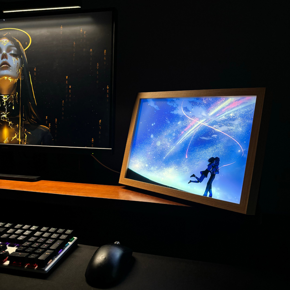 Your Name Starry Sky LED Night Light, 3 Color USB Mood Lamp For Bedroom Decor, Anime Art Gift For Couples style 1 l