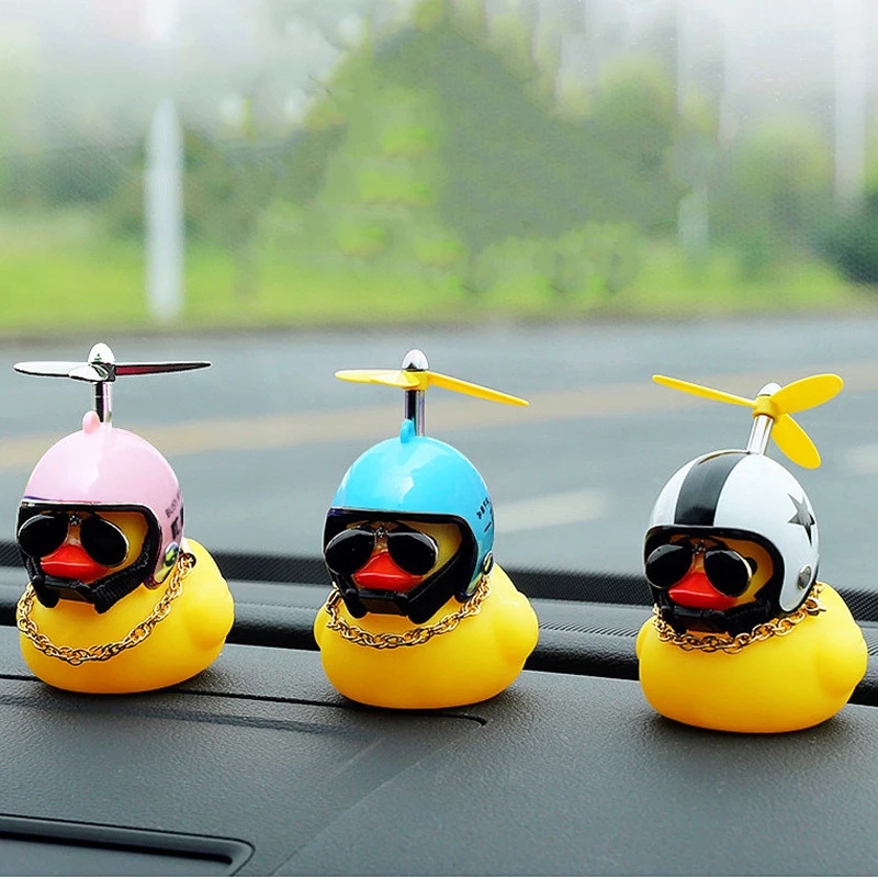 Small Yellow Duck, Car Broken Wind Helmet, Cute Car Decoration, Wind Breaking Cycling Decor type b1