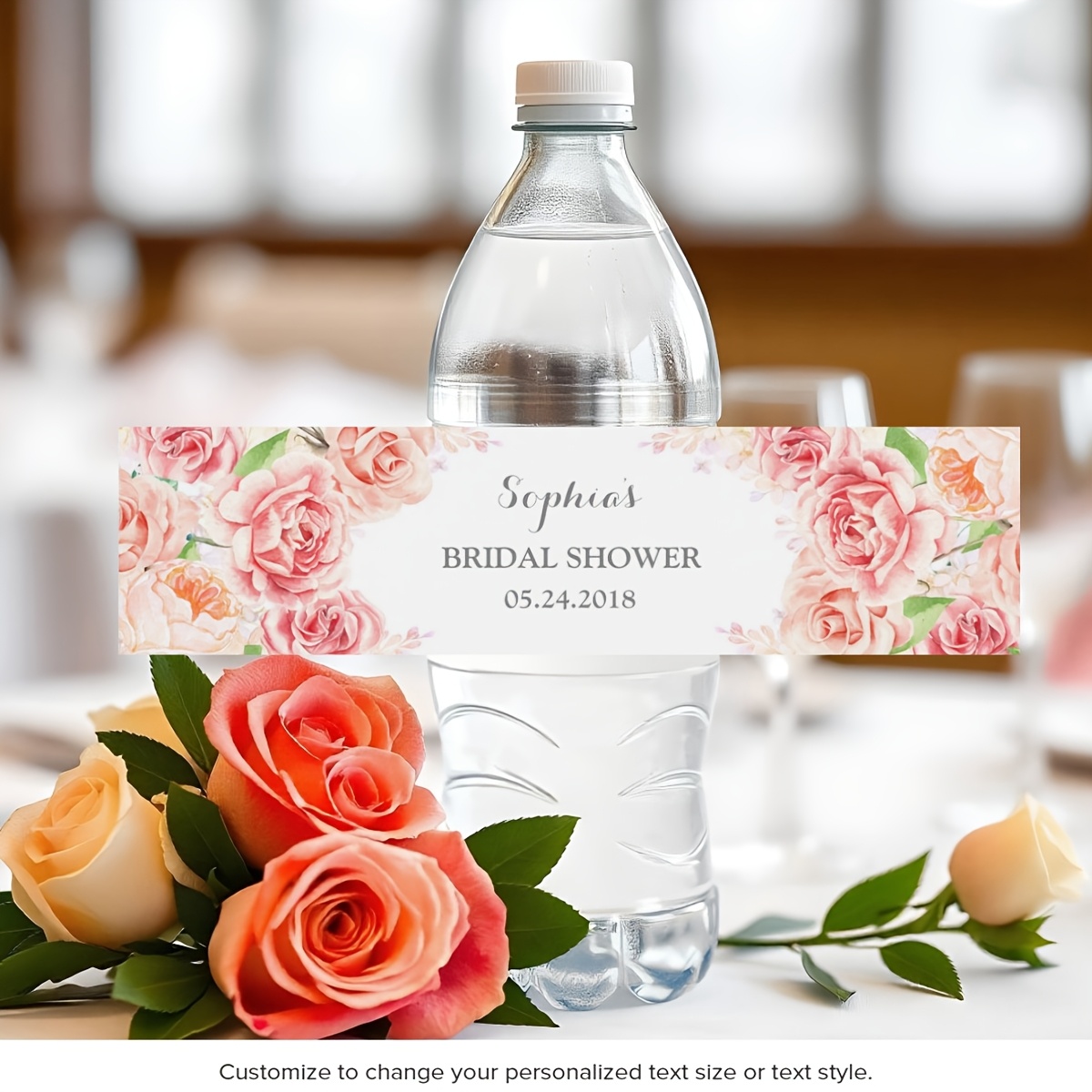 Personalized Bottle Labels, Custom Name Text Stickers, 30 Pieces Celebration Labels For Birthday, Wedding, Christening w2265 5x21cm 30pcs