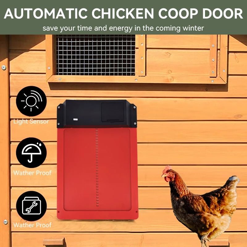 Automatic Chicken Coop Door Opener With Light Sensor And Waterproof Battery Power green Unmarked
