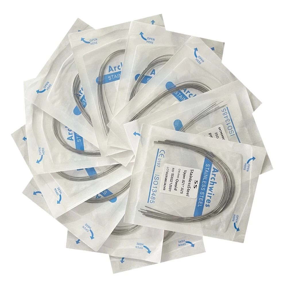 Dental Orthodontic Stainless Steel Arch Wires Round Or Rectangular Form 10pcs Pack 018 Upper
