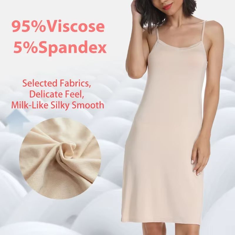 Women's Elegant Solid Sling Dress Compression Slip Sleeveless Backless Sleepwear pale Pink m