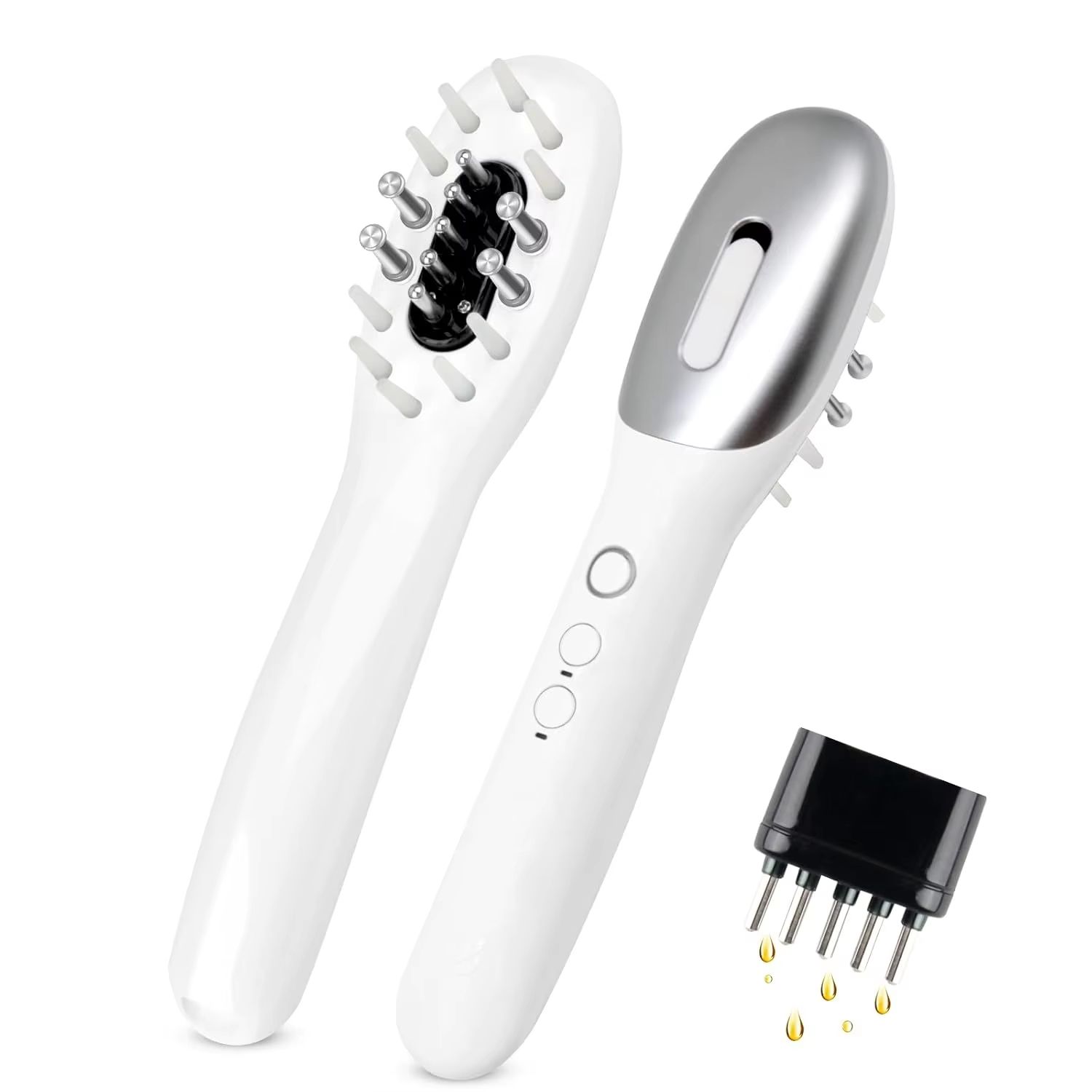 3 in 1 EMS Hair Growth Comb With Red & Blue Light Therapy Scalp Massager And Hair Oil Dispenser For Anti Hair Loss 3 in 1 EMS Hair Growth Comb With Red & Blue Light Therapy Scalp Massager And Hair Oil Dispenser For Anti Hair Loss