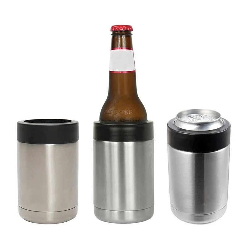 Stainless Steel Beer Bottle Cooler Double Wall Vacuum Insulated 16oz Beer Cooler