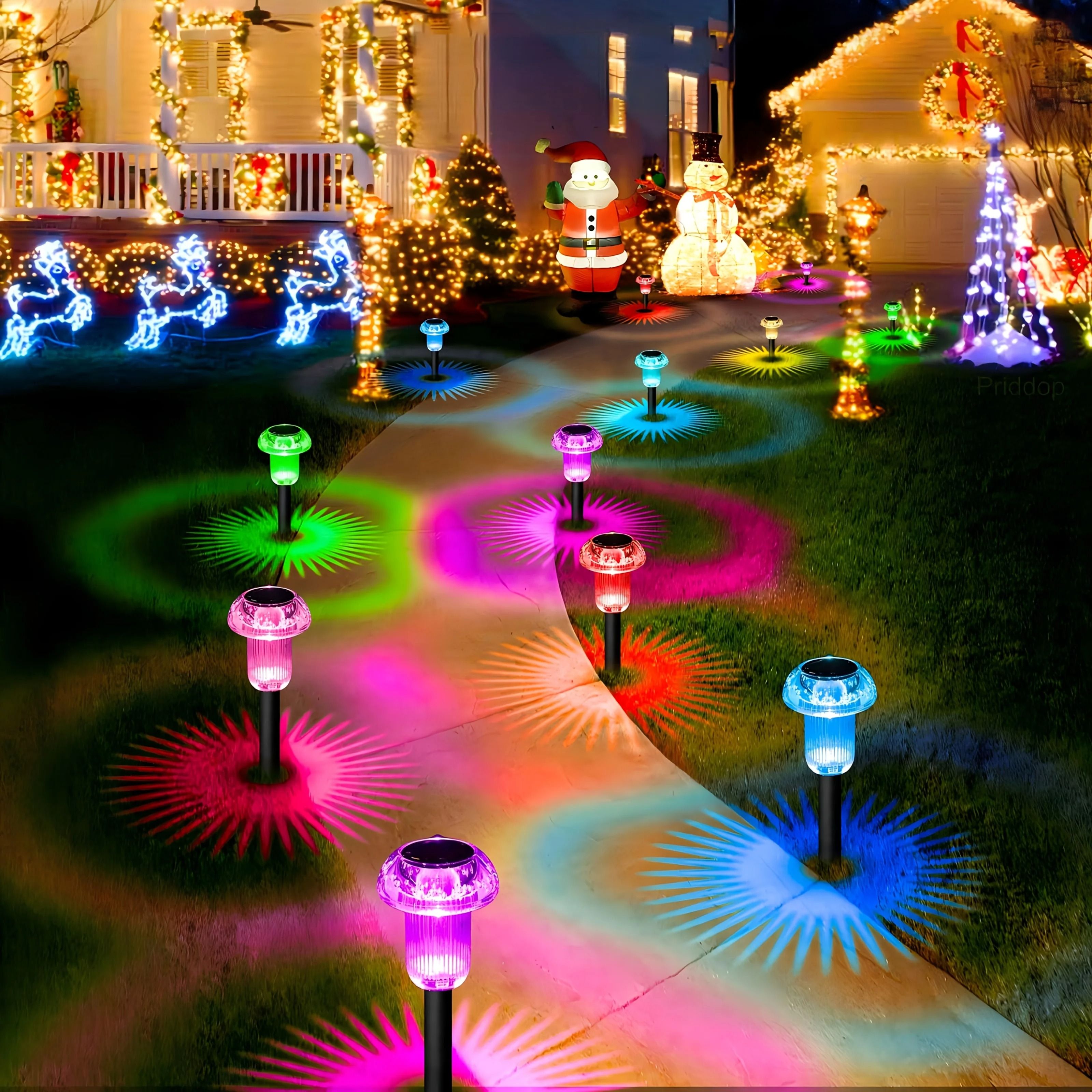 Solar LED Mushroom Garden Stake Lights Set Of Four For Outdoor Pathway Decoration Solar LED Mushroom Garden Stake Lights Set Of Four For Outdoor Pathway Decoration