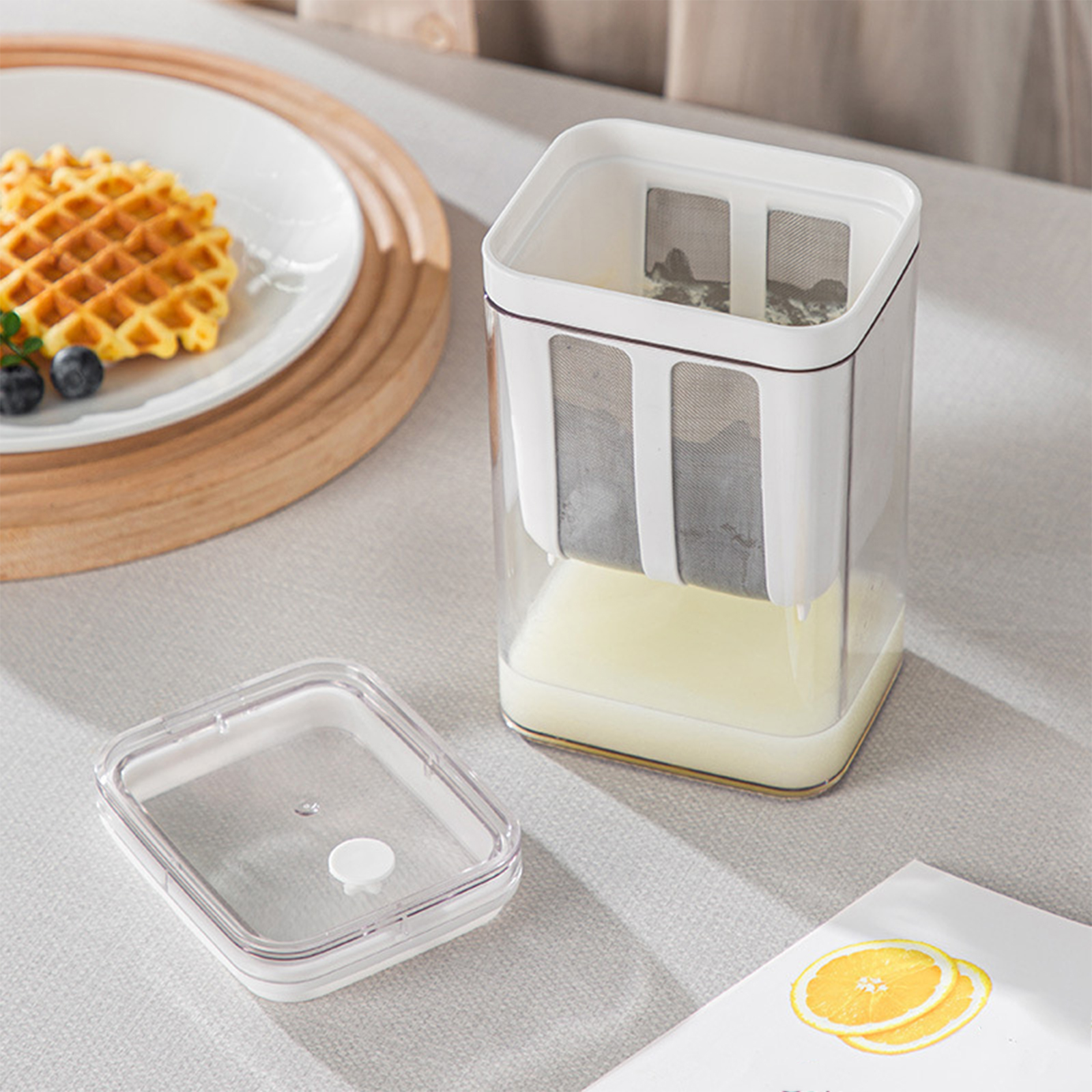 Greek Yogurt Strainer 1800ml With Filter Cloth, Whey Separator For Home Use, Kitchen Yogurt Making Filtration Tool Greek Yogurt Strainer 1800ml With Filter Cloth, Whey Separator For Home Use, Kitchen Yogurt Making Filtration Tool