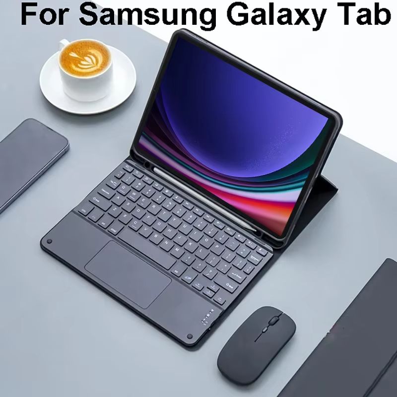 Magic Keyboard Case For Samsung Galaxy Tablets Compatible With Tab A9 Plus, S8, S9, S7, A8, S6 Lite black D Backlit tab A9 8.7inch