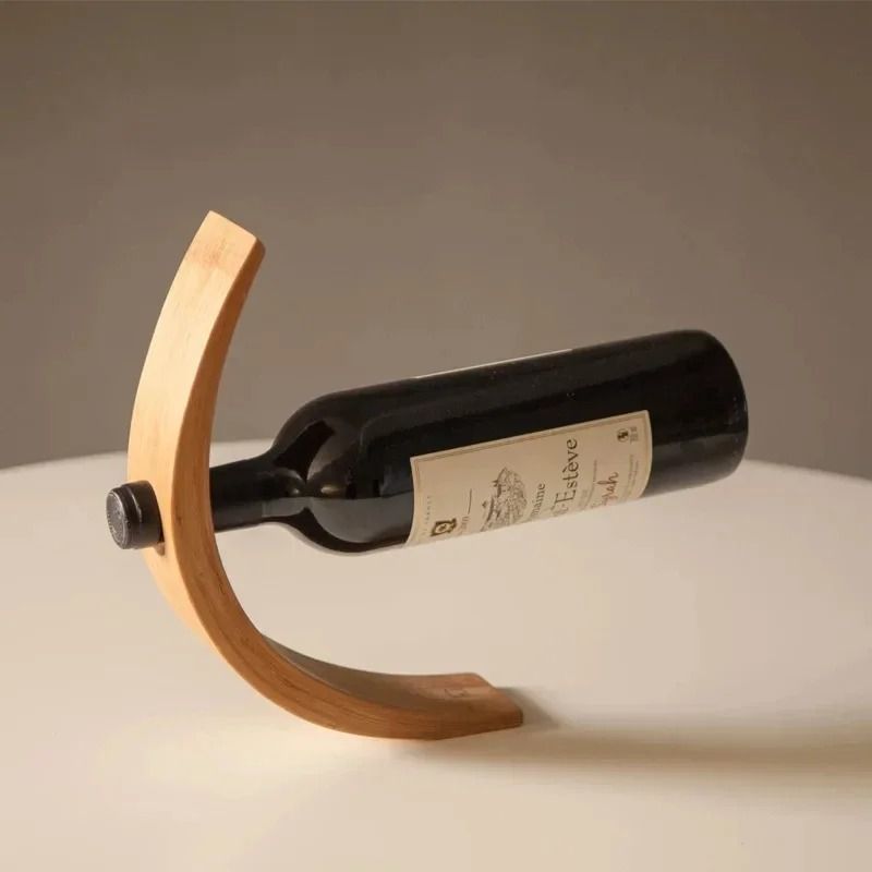 Bamboo Wine Bottle Balance Stand b