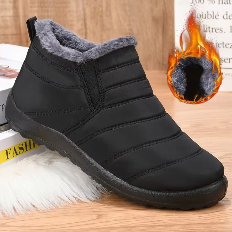 Men's Winter Snow Boots Waterproof Fur Lined Hiking Ankle Boots For Outdoor Work And Cold Weather black2 36(us 4.5)