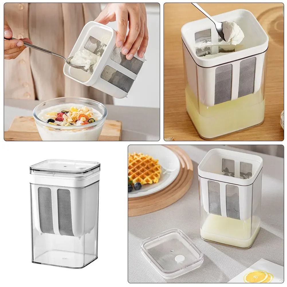 Greek Yogurt Maker Yogurt Filter Stainless Steel Strainer Whey Separation Tool 1800ml