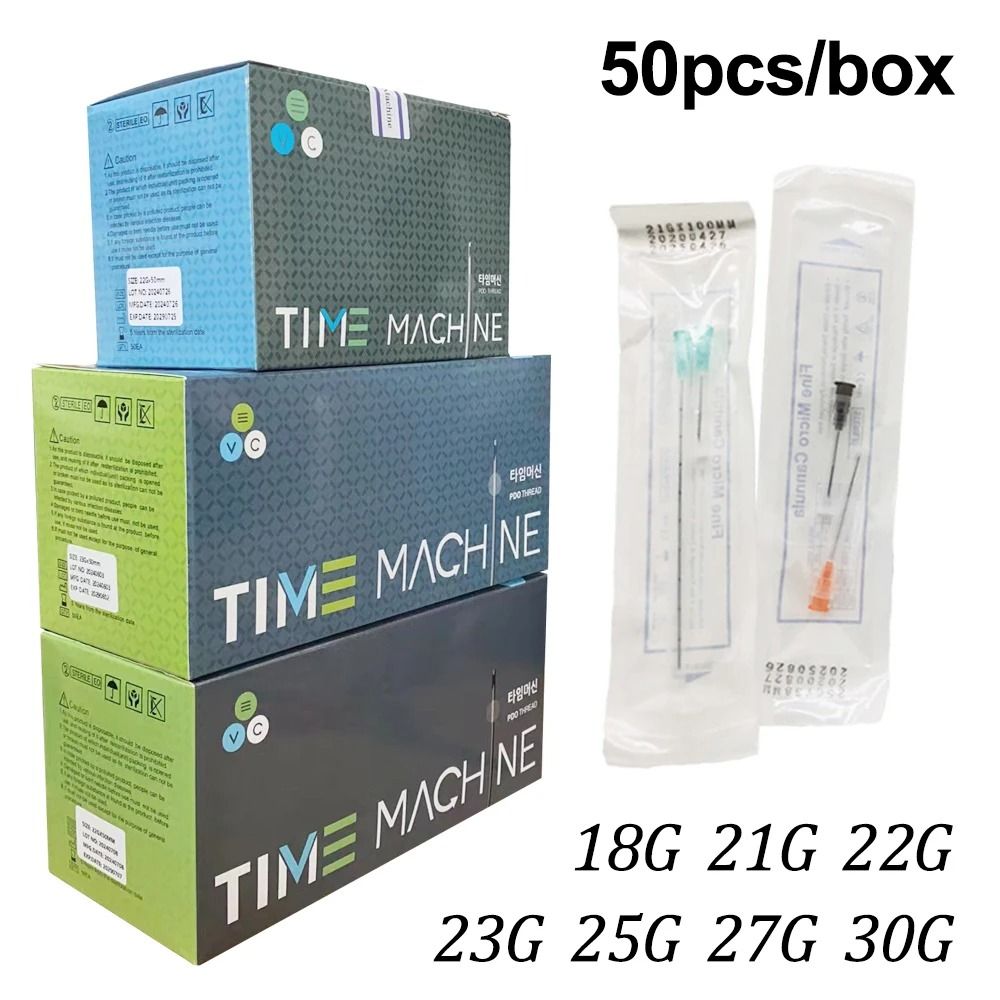 Disposable Blunt Tip Cannula Set 50 Pieces For Cosmetic And Medical Use 18g 70mm 1 Box
