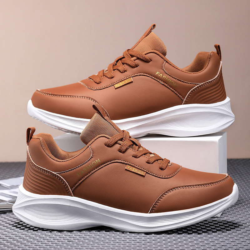 Mens Autumn Light Sneakers, Casual Lace Up Shoes, Cushioning Sport Running Shoes, Waterproof Walking Sneakers brown 42