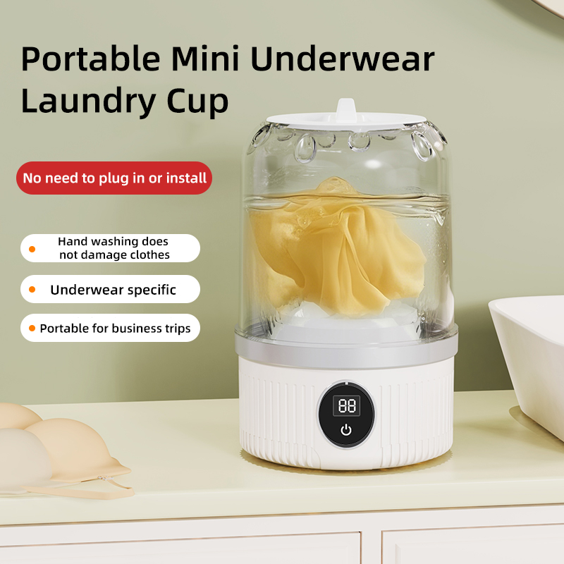 Mini Household Electric Washing Machine, Wireless Charging Cup For Underwear & Socks blue