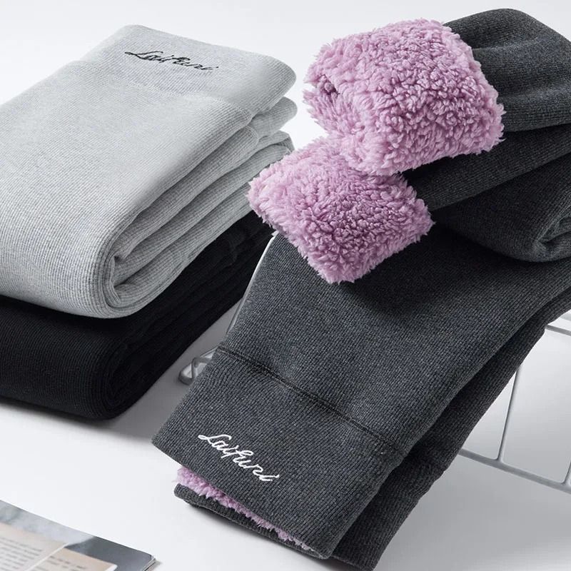 Velvet High Waist Winter Cotton Pants For Women grey xl