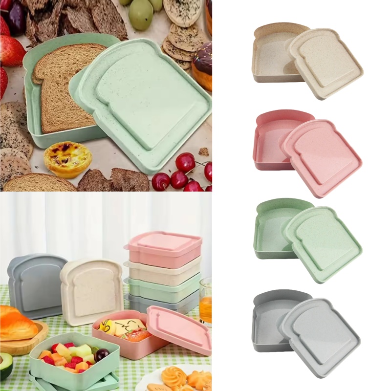 Eco Friendly Lunch Box With Lid, Reusable Sandwich Containers, Food Storage Box For School Picnic Office grey