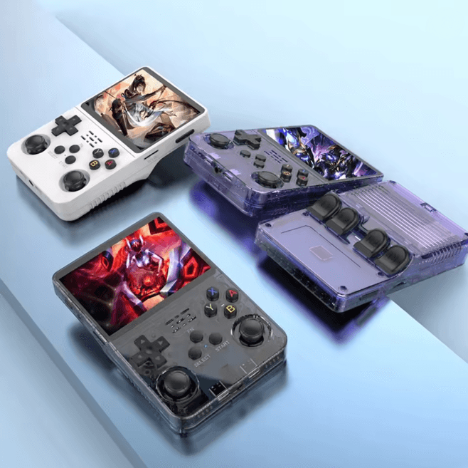 R36S Retro Handheld Game Console With 3.5 Inch IPS Screen And 64GB 15000 Games 64gb Sky Blue