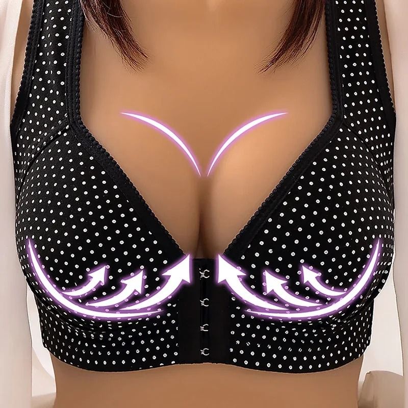 Wireless Push Up Front Closure Bra With Full Coverage For Big Busts b 42c