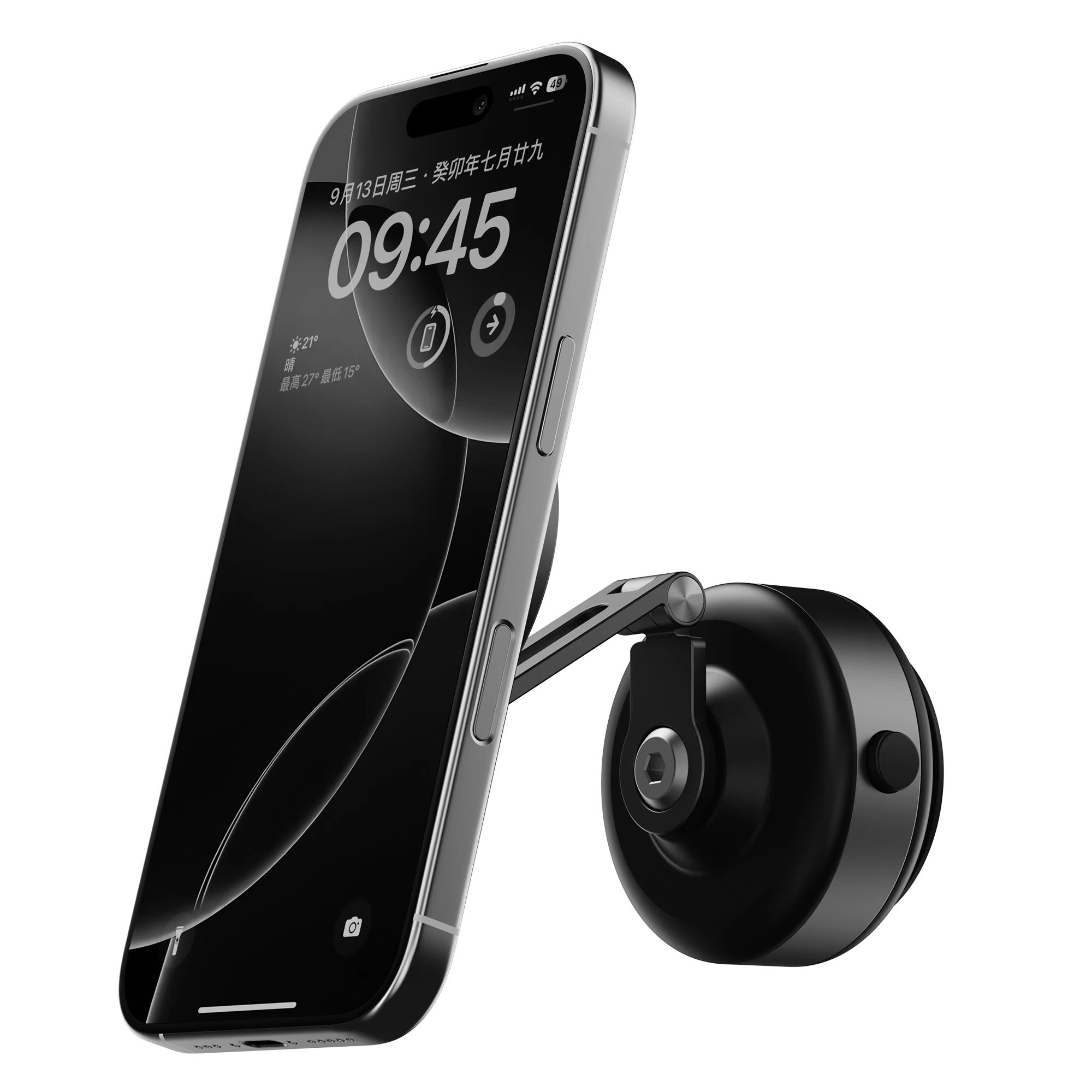 Magnetic Car Phone Holder Foldable 360 Aluminum Alloy Mount For Smartphones x94 Grey