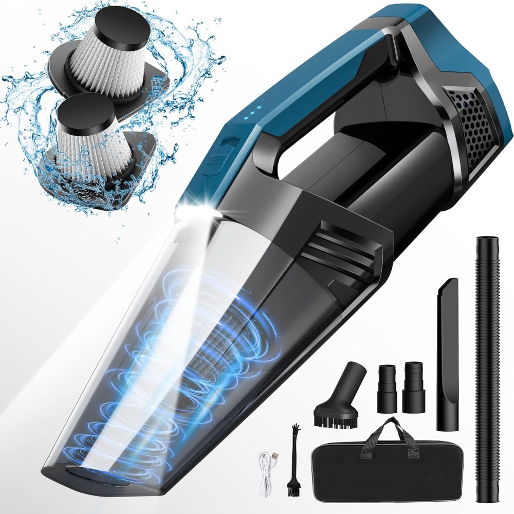 Portable Handheld Vacuum Cordless Car Vacuum, High Power Suction, Lite Rechargeable Hand Held Vacuum With LED Light Portable Handheld Vacuum Cordless Car Vacuum, High Power Suction, Lite Rechargeable Hand Held Vacuum With LED Light