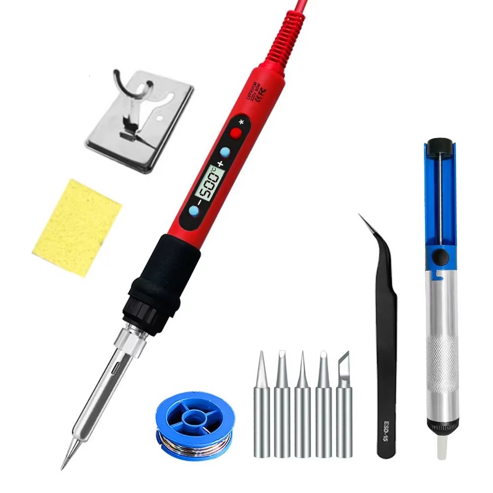 PrecisionPro 80 W Digital LCD Soldering Iron Kit Adjustable Heat For Electronics & DIY 936r Set1 110v Us Plug