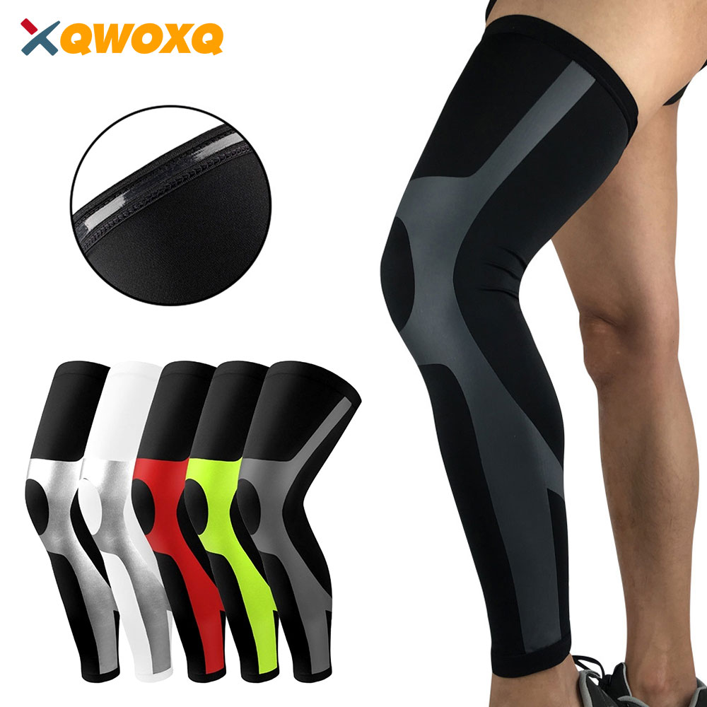 Full Leg Knee Brace For Men Women, Outdoor Sport Whole Leg Compression Sleeve, UV Leg Support Sleeves Cycling Leg Warmer 1 Pcs Red xl