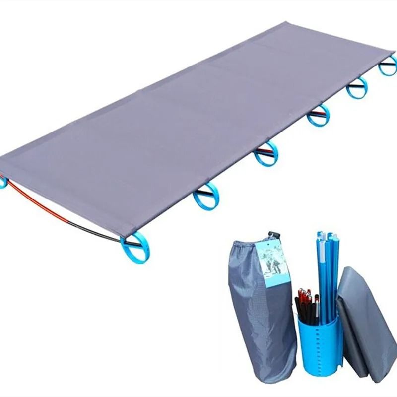 Camping Tent Folding Cot Ultralight 180cm Single Portable Bed With Alloy Frame 180 Cm 8 Sets Poles