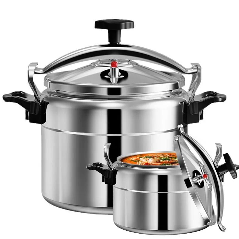 Heavy Duty Aluminum Pressure Cooker 3L 5L 7L Explosion Proof Pot For Gas Stove Cooking Fast Heat Distribution 5l