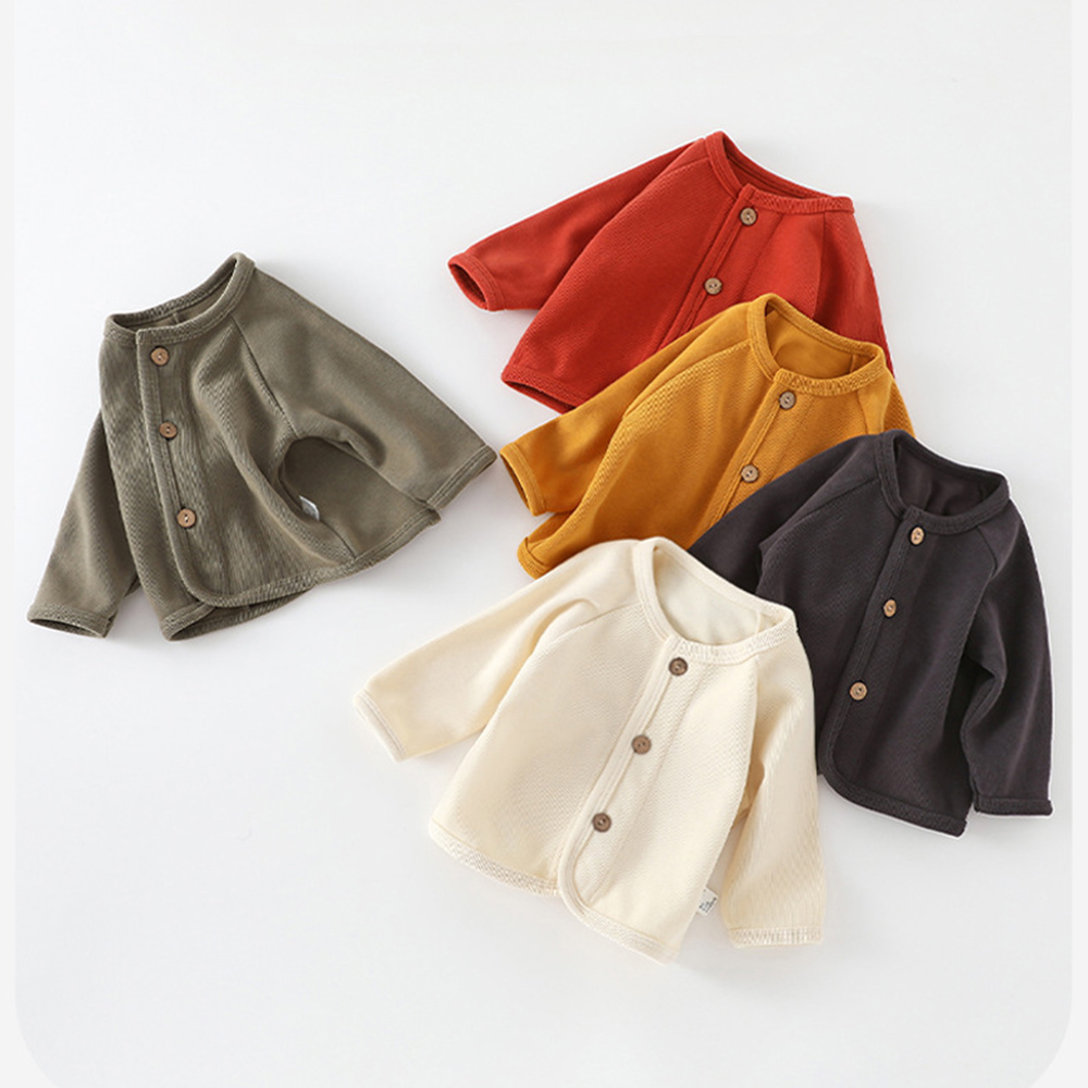 Spring Autumn Knitted Kids Cardigan Solid Color, Baby Sweaters For Boys Girls, Back To School Infant Outerwear Coats army Green 1 2 Years(90)