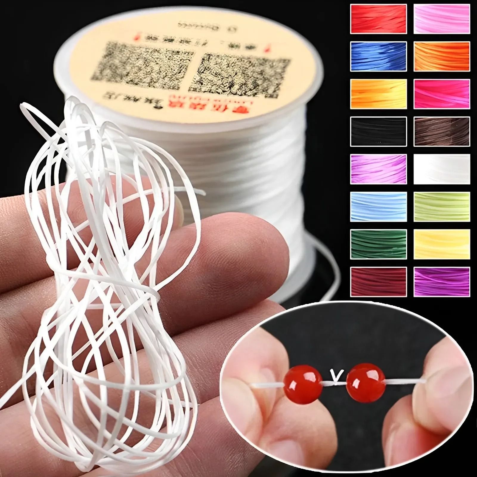 Elastic Crystal Beading Cord 1mm Stretch Thread For Jewelry Making 20