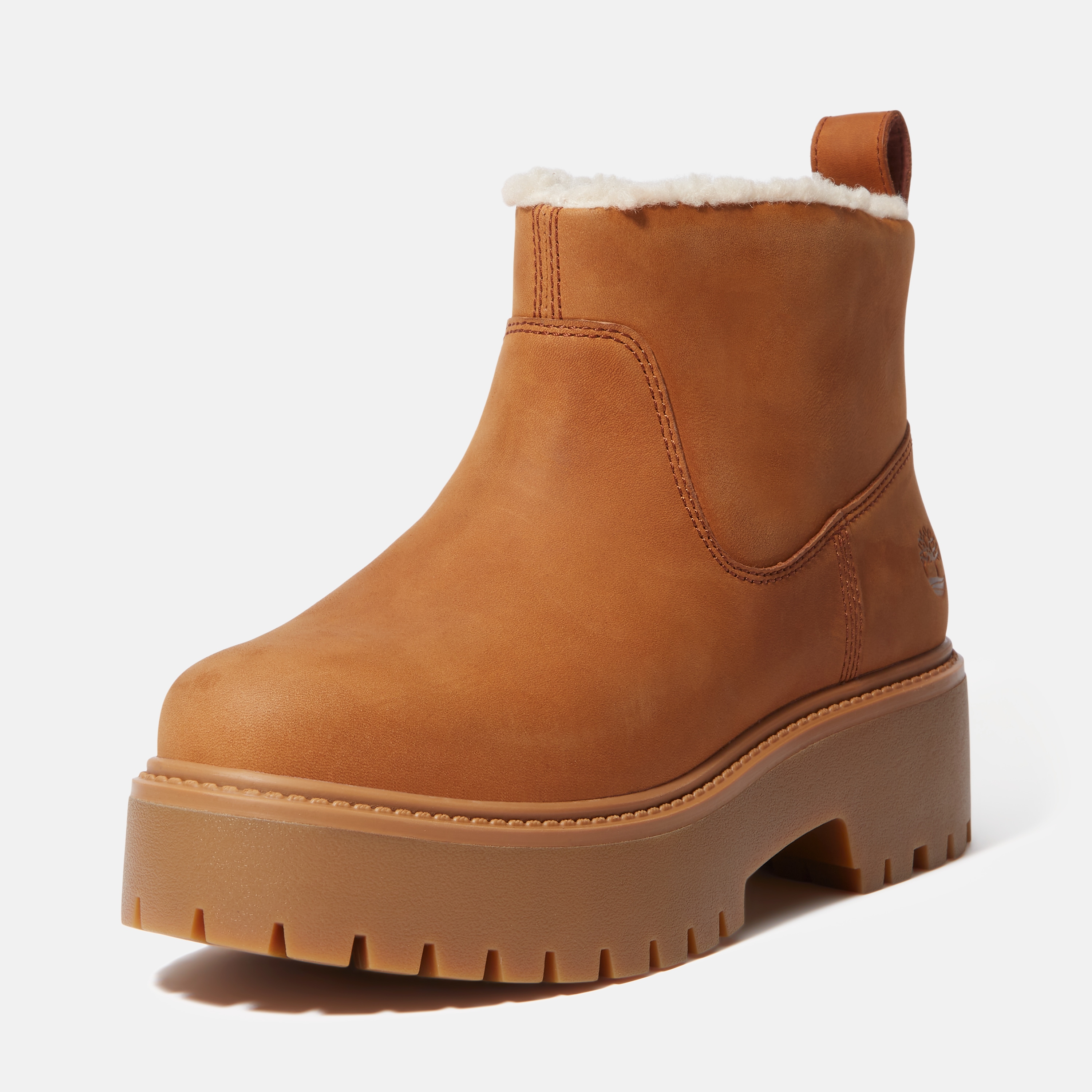 Chelseaboots TIMBERLAND "STONE STREETMID WARM LINED BOOT", Damen, Gr. 41, rust nubuck, Leder, Schuhe Chelseaboots, Winterstiefel, Winterschuhe, Stiefelette, gefüttert